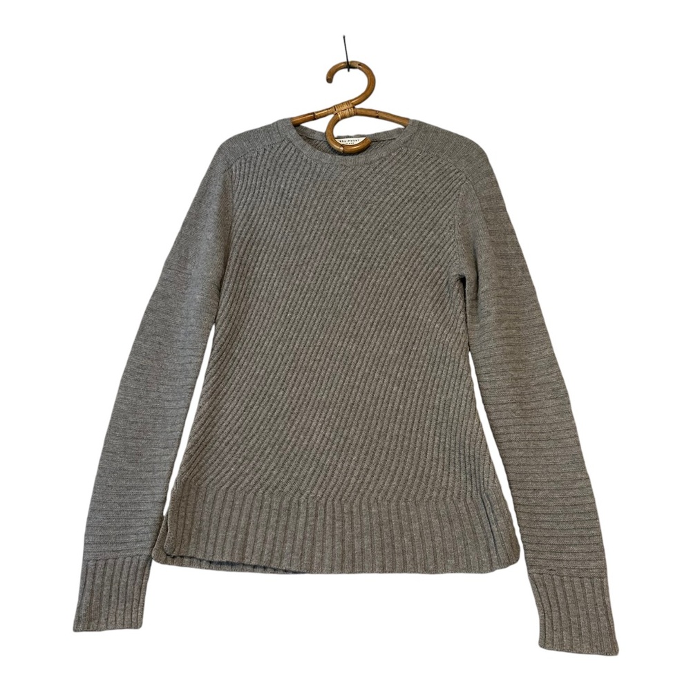 Equipment | Grey Cashmere Wool Asymmetrical Cable Knit Sweater Size S